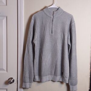 Topman gray long sleeve half zip sweater